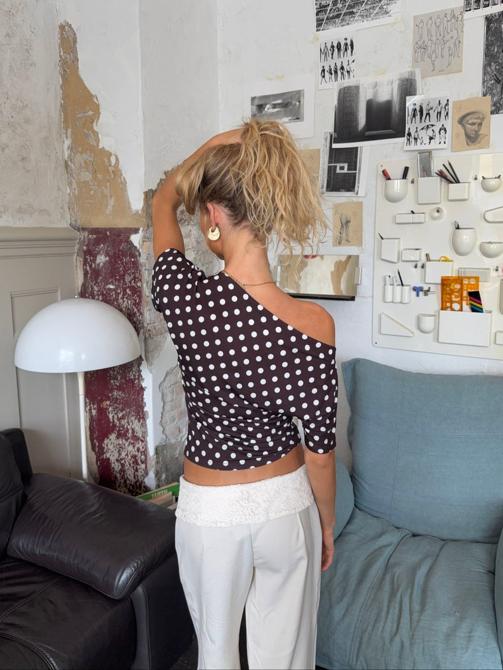 Florine Polka Dot Fitted Tee