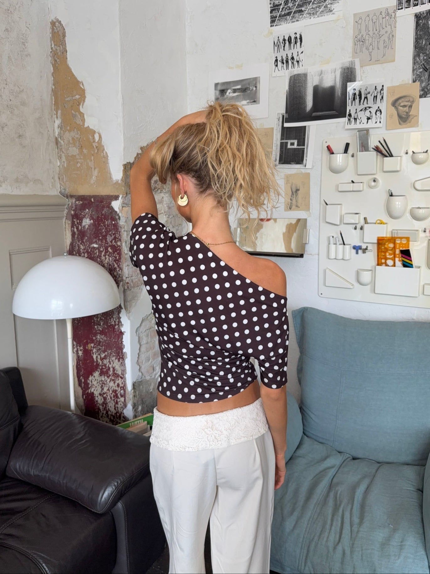Florine Polka Dot Fitted Tee