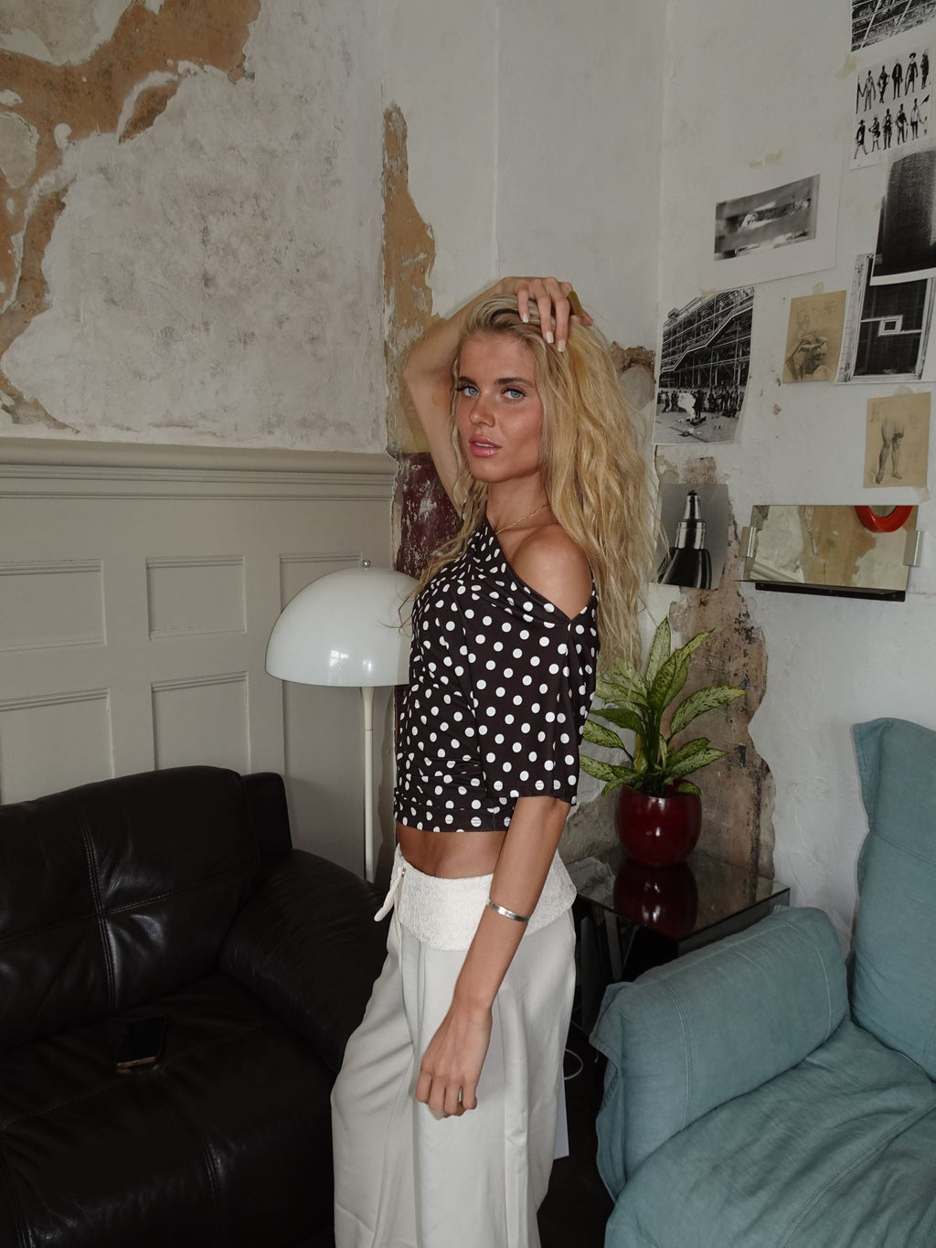 Florine Polka Dot Fitted Tee