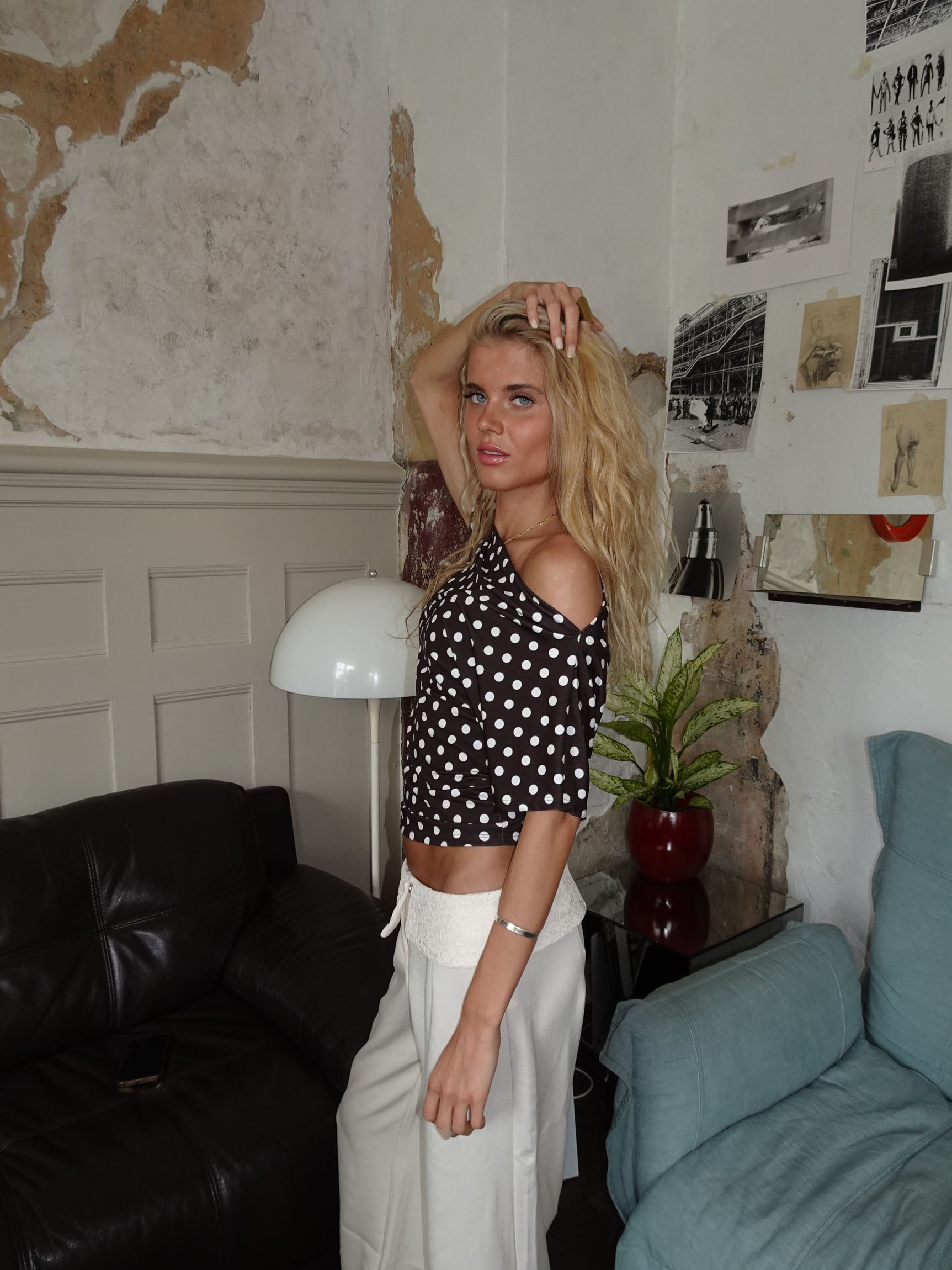 Florine Polka Dot Fitted Tee