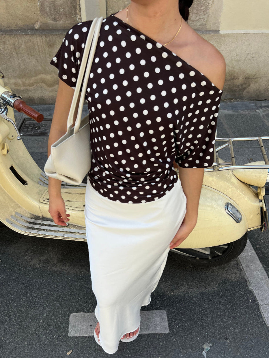 Florine Polka Dot Fitted Tee